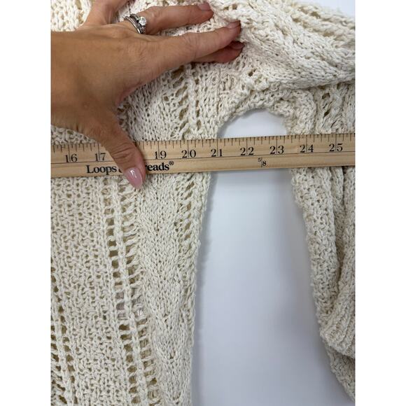 Cupcakes and Cashmere Open Knit Fringe Cardigan XS Boho Coastal Grandma - Picture 7 of 7